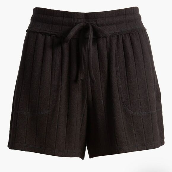 BP Cozy Wide Rib Drawstring Shorts Size XS Black - Picture 2 of 16